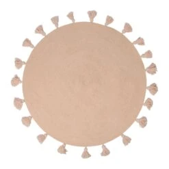 Tapis Coton Enfant (90 Cm) Lou Rose -Meubles Pour Enfants tapis pompon rose d90 dim d90x0 5cm 130950 1690811335