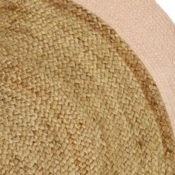 Tapis Jute Enfant (100 Cm) Léa Rose -Meubles Pour Enfants tapis rd jute pompon rose d100 dim d100x0 5cm 130958 1690810442