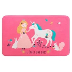 Tapis (75 Cm) Princesse Licorne Rose