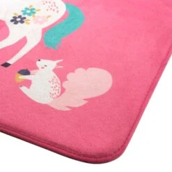 Tapis (75 Cm) Princesse Licorne Rose -Meubles Pour Enfants tapis rectangle 45 x 75 cm velours imprime princesse licorne 117649 1656324252