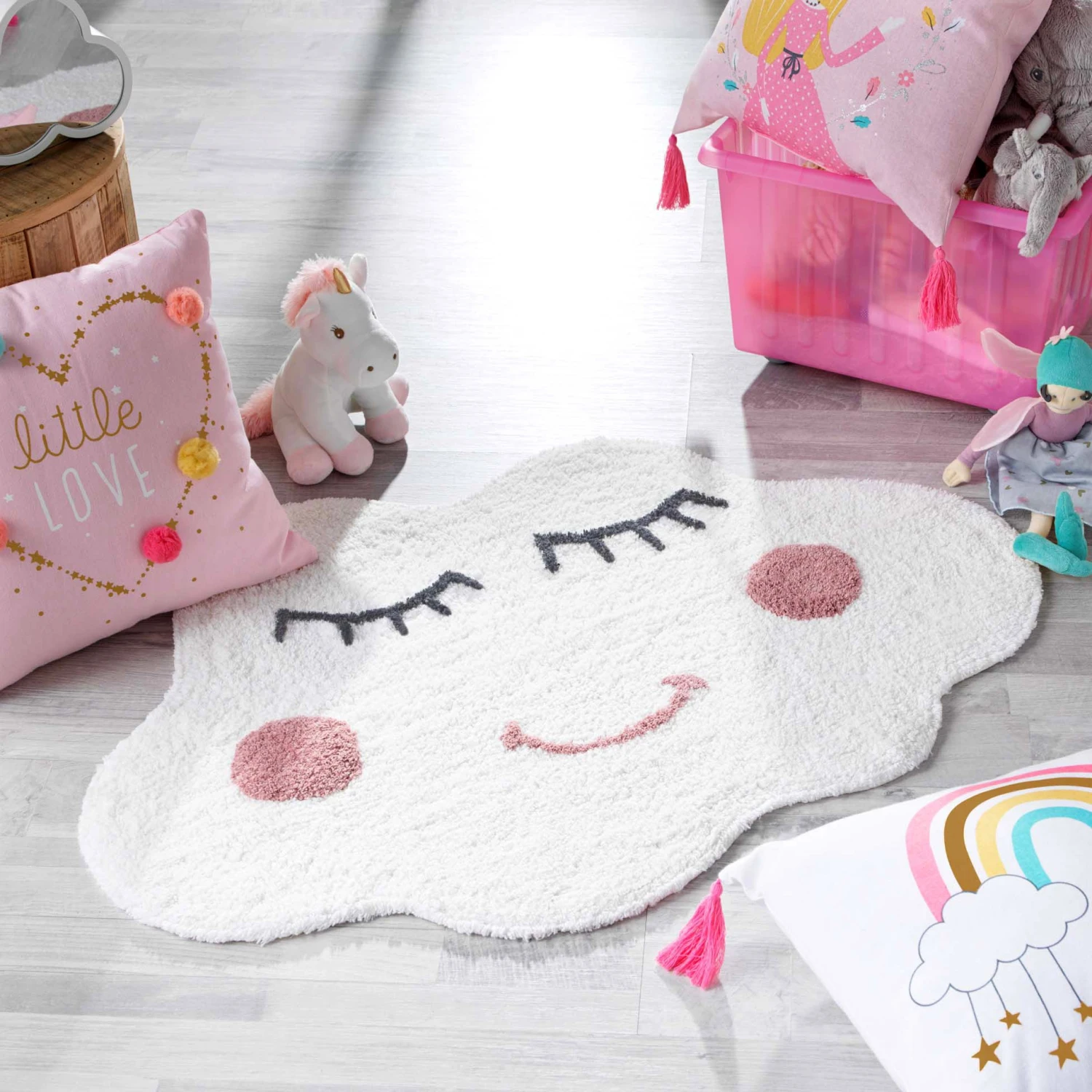 Tapis (90 cm) Wendy Blanc Tapis (90 Cm) Wendy Blanc -Meubles Pour Enfants tapis rectangle 60 x 90 cm polycoton wendy 117814 1656323942