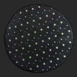 Tapis Phosphorescent Rond (90 Cm) Fluo Night Gris -Meubles Pour Enfants tapis rond 0 90 cm flanelle unie phosphorescente fluo night gris 106397 1627300802