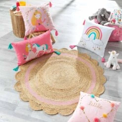 Tapis Jute (90 Cm) Rosaly Rose