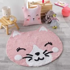 Tapis (90 Cm) Chaton Rose