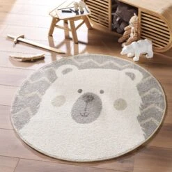 Tapis Rond Enfant (100 Cm) Igloo Blanc