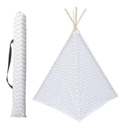 Tipi Enfant Twin Gris -Meubles Pour Enfants tipi deco h 160 cm gris 64474 2