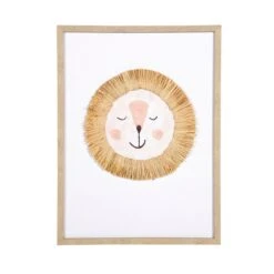 Toile Murale Enfant Lion Jaune