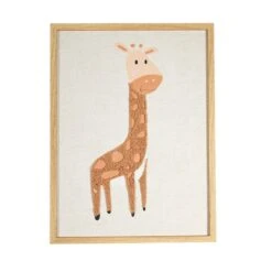 Toile Murale Enfant Girafe Jaune