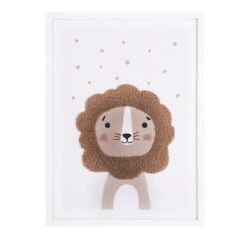 Toile Murale Enfant Lion Marron