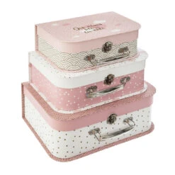 Lot De 3 Valises Douceur Rose