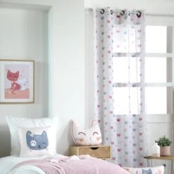 Voilage Enfant (140 X 260 Cm) Zoeline Motif Rose