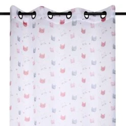 Voilage Enfant (140 X 260 Cm) Zoeline Motif Rose -Meubles Pour Enfants voilage enfant 140 x 260 cm zoeline rose 125055 1676016751