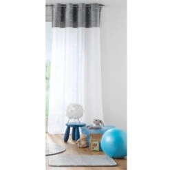 Voilage Phosphorescent Enfant (140 X 240 Cm) Moonlight Gris