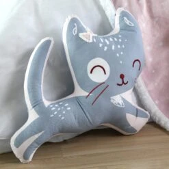 Coussin Chat Enfant (40 Cm) Zoeline Gris Souris